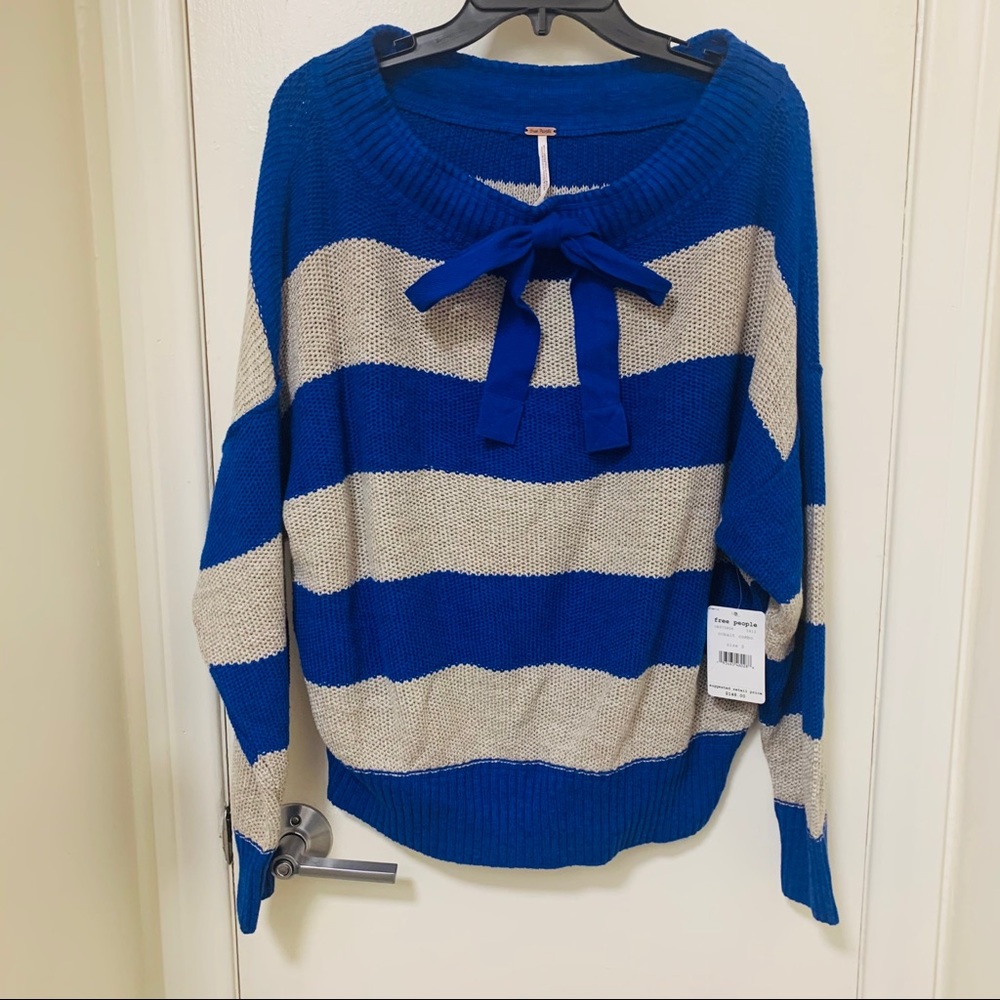 Free People Cassidy Sweater Cobalt Combo, Free People Sweater, Free People Top